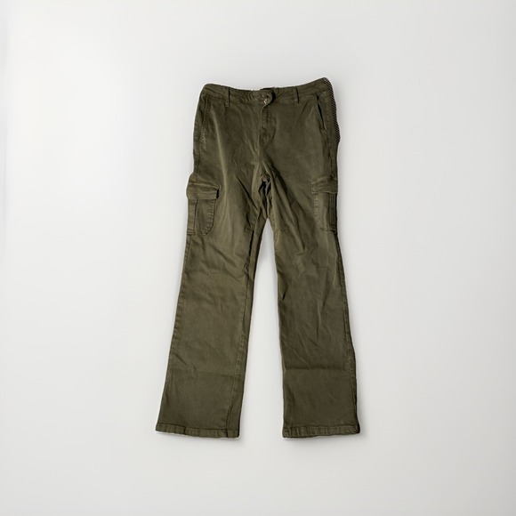 Well Worn Women's Olive Green High Rise Tencel‎ Blend Cargo Pant,  Size 14/34 - Picture 3 of 8